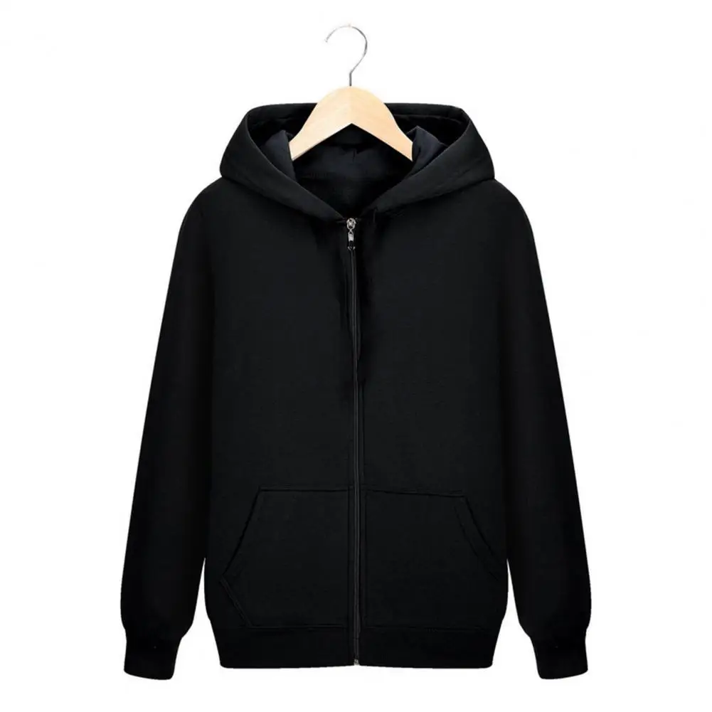 

Hoody Male Casual Tops Winter Unisex Long Sleeve Thicken Zipper Hoodie Sport Sweatshirt with Pocket Coat For Spring