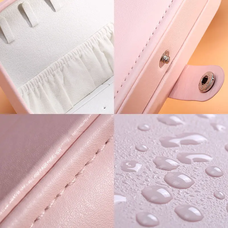 Jewelry box for earrings ring necklaces storage PU leather jewelry Portable organizer Travel case | Дом и сад