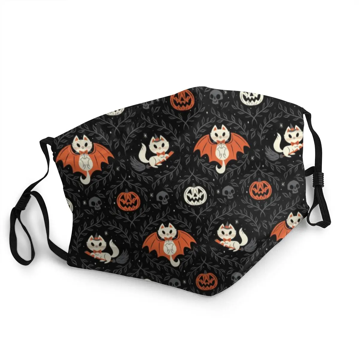 

Spooky Kittens Washable Adult Face Mask Halloween Witch Cat Dustproof Mask Protection Cover Respirator Mouth Muffle