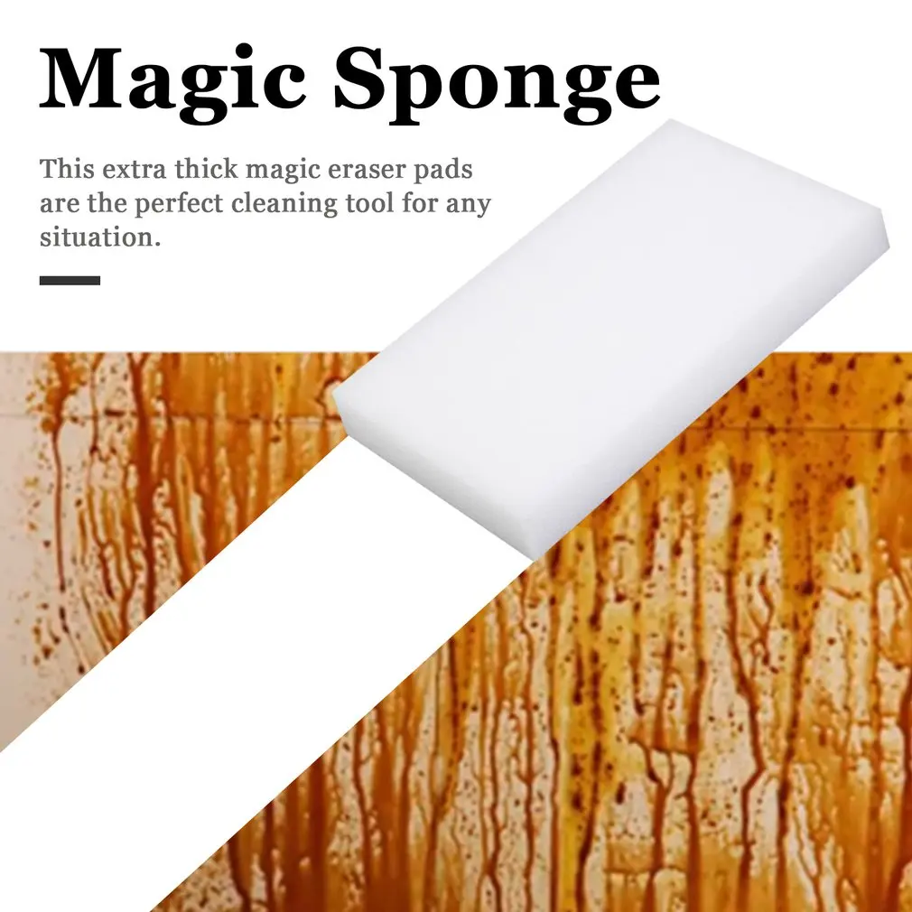

Hot New 100pcs Magic Sponge Cleaning Agent Brush Tools Dust Stain Wall Furniture Ceramic Kitchen Office Bathroom Clean Accessory