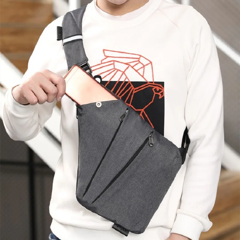 Маленькая нагрудная сумка с защитой от кражи мужские мессенджеры через плечо