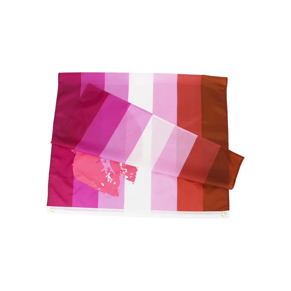 ЛГБТ Радуга гомосексуальная помада поцелуй губы Лесбийский Флаг Гордости 3x5