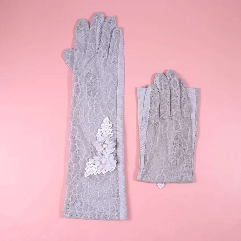 

1 Pair Breathable Protective Hand Protector Anti-UV for Woman Lady Girls (Grey)