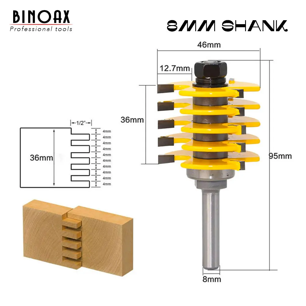 Концевая фреза 8 мм хвостовик с регулировкой VR Box и для создания зубчатых