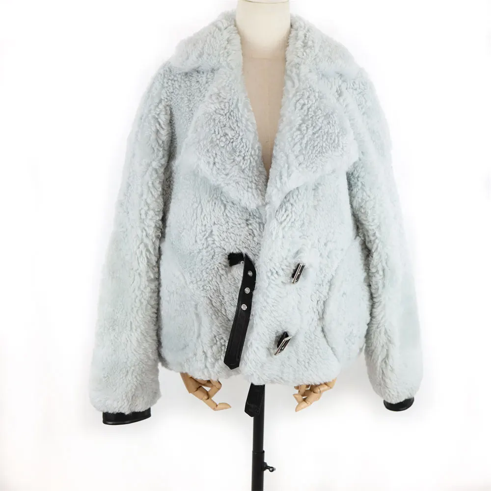 Женское двухстороннее меховое пальто теплая зимняя куртка из натуральной