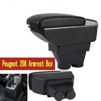 arm rest for peugeot 208 armrest box center console central store content cup holder ashtray usb accessories