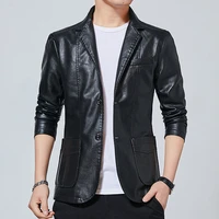 fallwinter mens pu leather suit jacket popular in 2020 korean trend slim youth popular casual youth