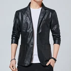Осеньзима, мужской пиджак из искусственной кожи, популярный в 2020 году, корейский тренд, тонкий молодежный популярный Повседневный Молодежный