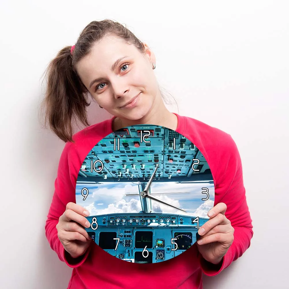 Кабине самолета печати стены Художественная декоративная стена часы Самолет