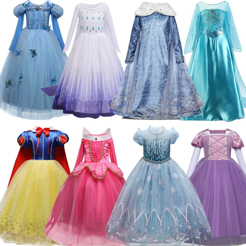 Платье принцессы для девочек белое платье ролевых игр Хэллоуина косплея