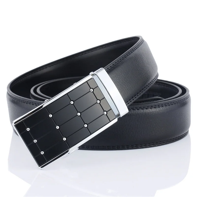 Men of luxury leather genuine male autonomic belt buckle fashion business belt high quality waist accessories most recent belt