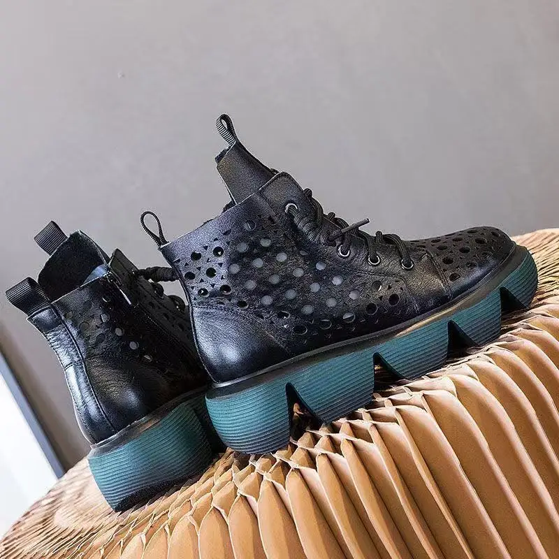 

SONDR Personality British Style Casual Fashion Martin Boots Women 2021 New Spring and Autumn Platform Black Short Boots Women