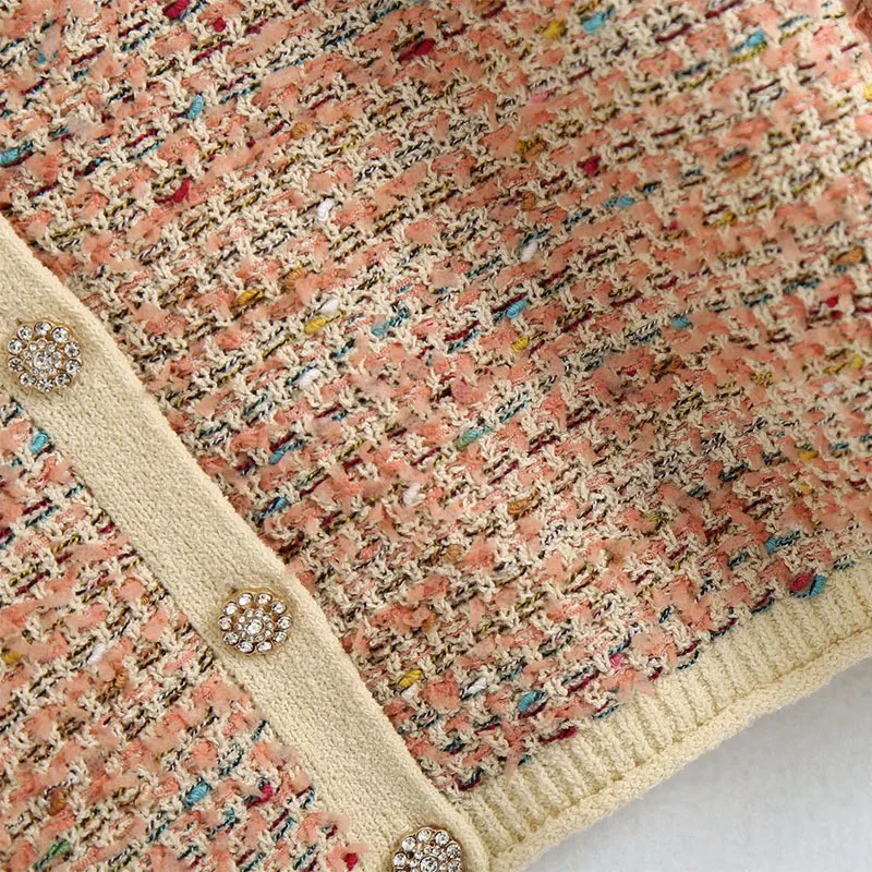 

Small Fragrant Knit Women's Round Neck Long Sleeve Chic Cardigan Harajuku Korean Sweet Fashionable Outer Wear Female Sweater