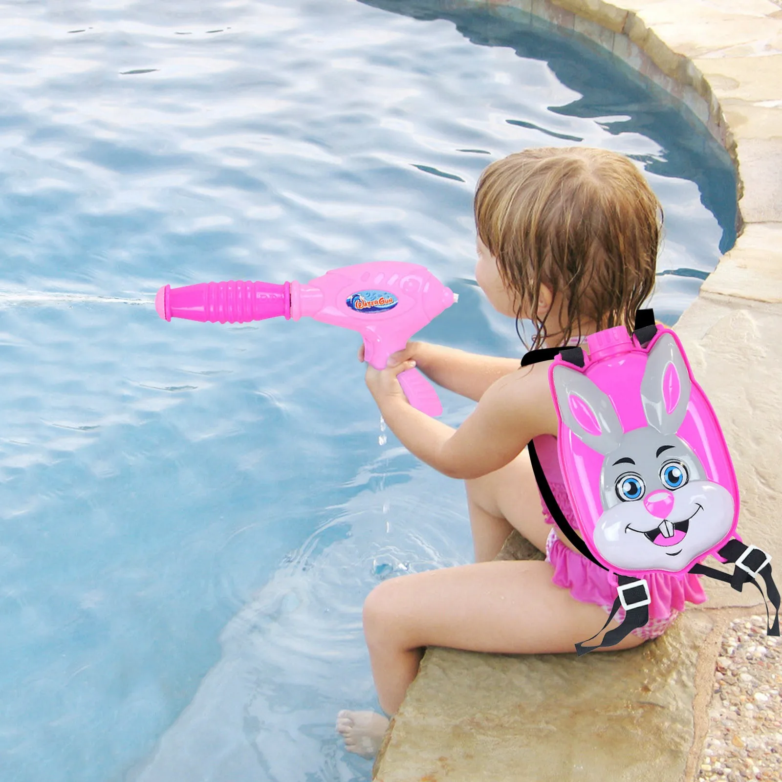 

Children's Animal Backpack Bomb Toy Pull-out Beach Play Water Spray Bomb Outdoor Beach Toys Kids Summer Drifting Water Pistol L5