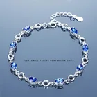 Браслет женский из серебра 925 пробы с голубым топазом, Сапфиром И красным драгоценным камнем