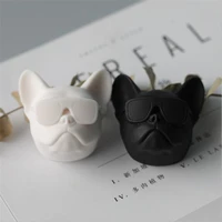 glasses dog silicone mold fondant candle epoxy resin aroma stone ornaments soap mold for pastry cupcake car decorating kitchen