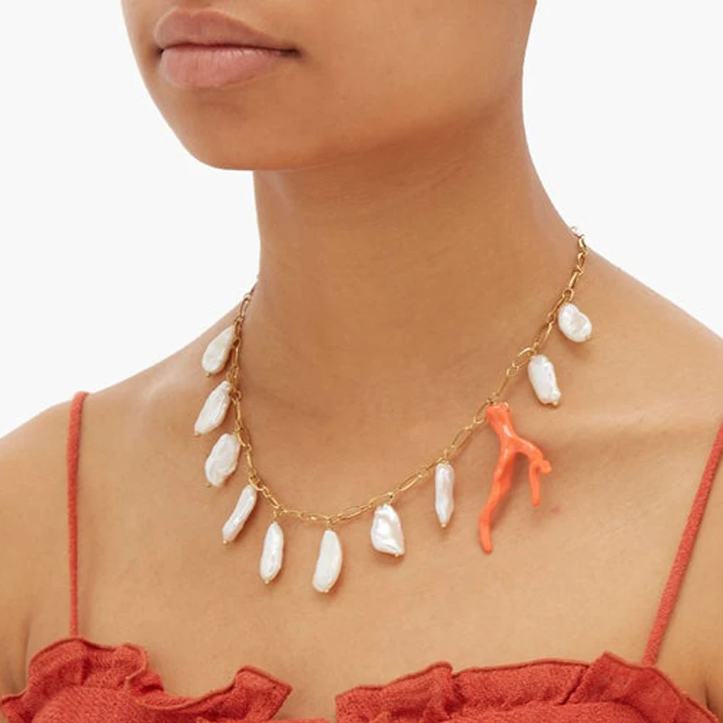 Natural Freshwater Pearl Necklace Stainless Steel Chain Non-fading Irregular Trendy Accessories for women 2020 New Choker |