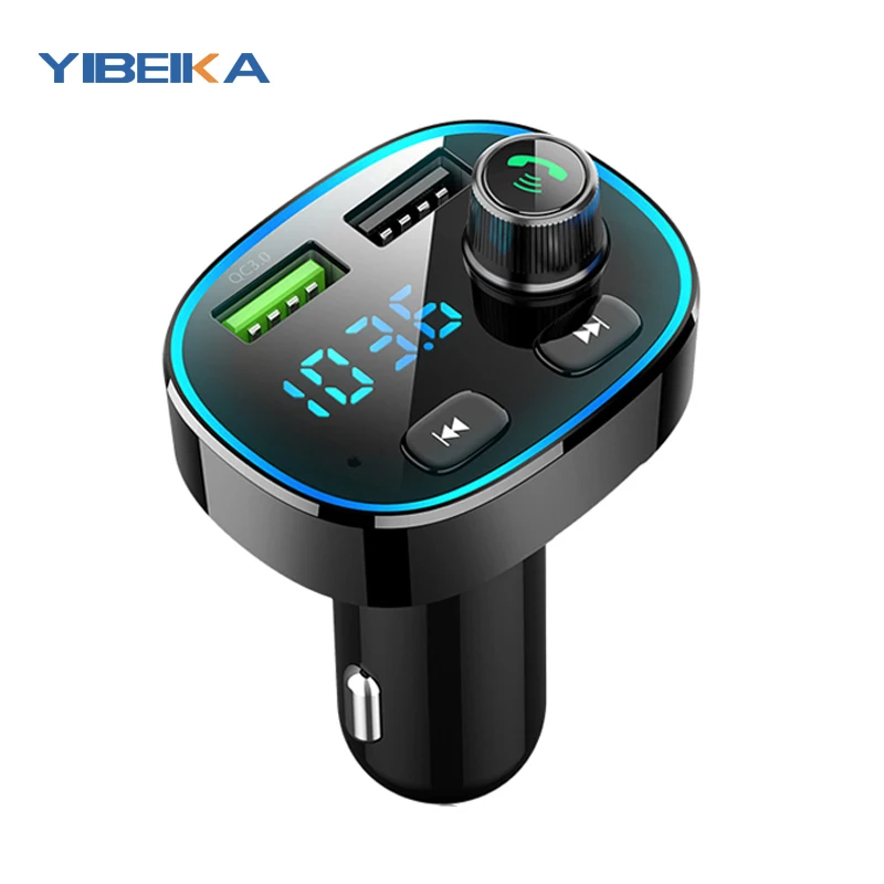 YIBEIAK FM передатчик модулятор Bluetooth 5 0 hands free автомобильный комплект аудио mp3 плеер
