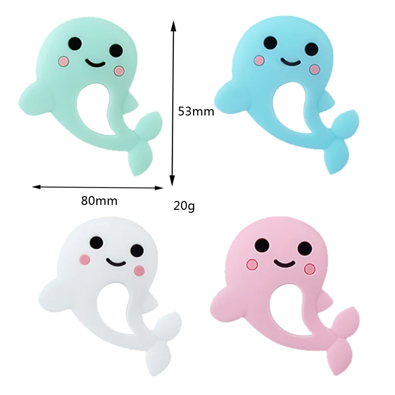 Dolphin Baby Teether food grade Silicone rodent kids Teething Toy Chewable Animal Shape Products Nursing Gift Accessories | Мать и