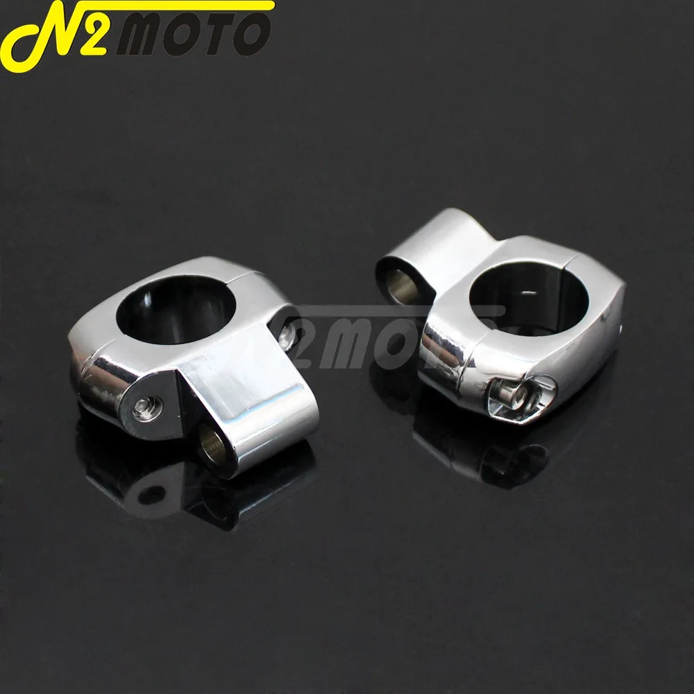 2 шт. Chrome зеркало заднего вида мотоцикла 1 &quotбар монтажный зажим держатель