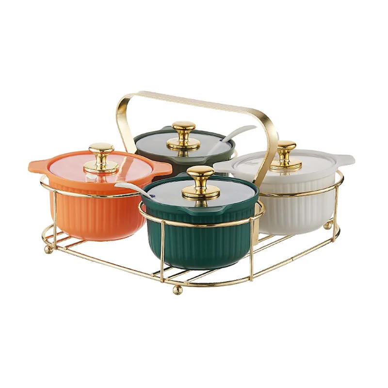 

Набор из 4 пластиковых банок для специй контейнер для хранения соли и перца с металлической стойкой кухонные аксессуары Инструменты гаджет ...