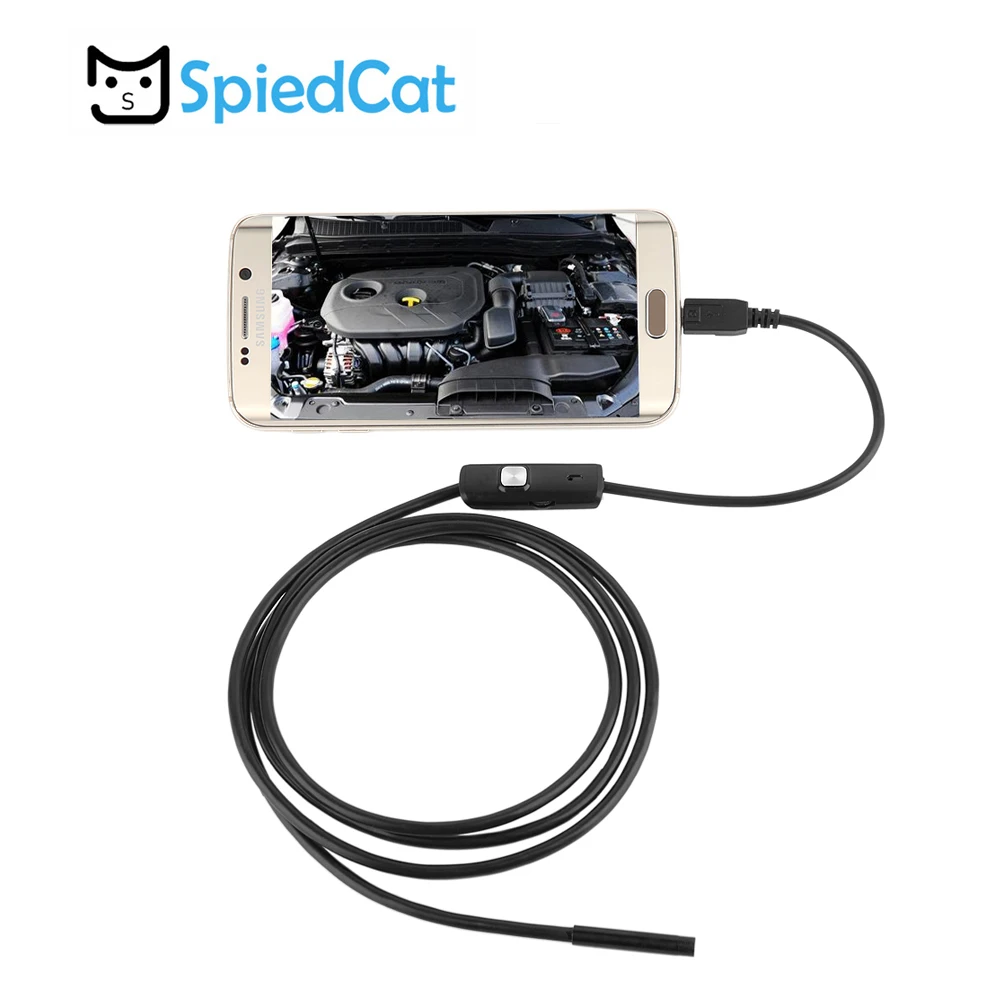 Водонепроницаемый 2 м мягкий кабель микроусбендоскоп 8 мм Мини объектив 6LED