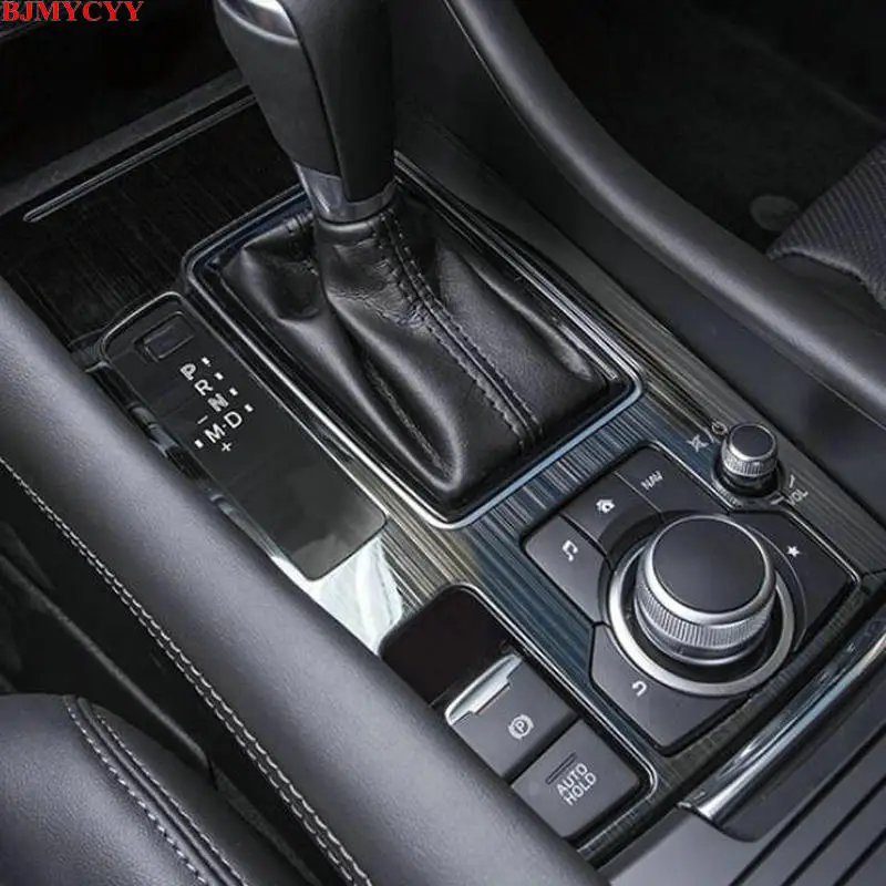 

BJMYCYY Stainless steel decorative patch for automobile gear panel for Mazda 6 Atenza 2019 2020 Accessories Car Styling