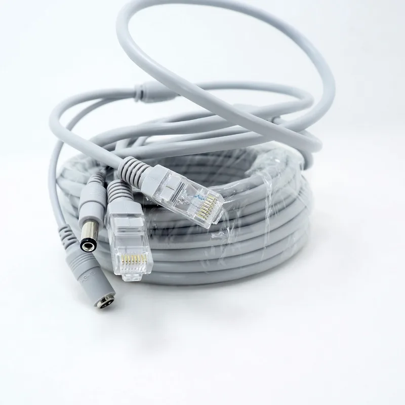 NC-10M 20PCS/lot 10M/33ft Cat5E Network Ethernet LAN Video /DC 12V Power Extention Cable for CCTV IP Camera