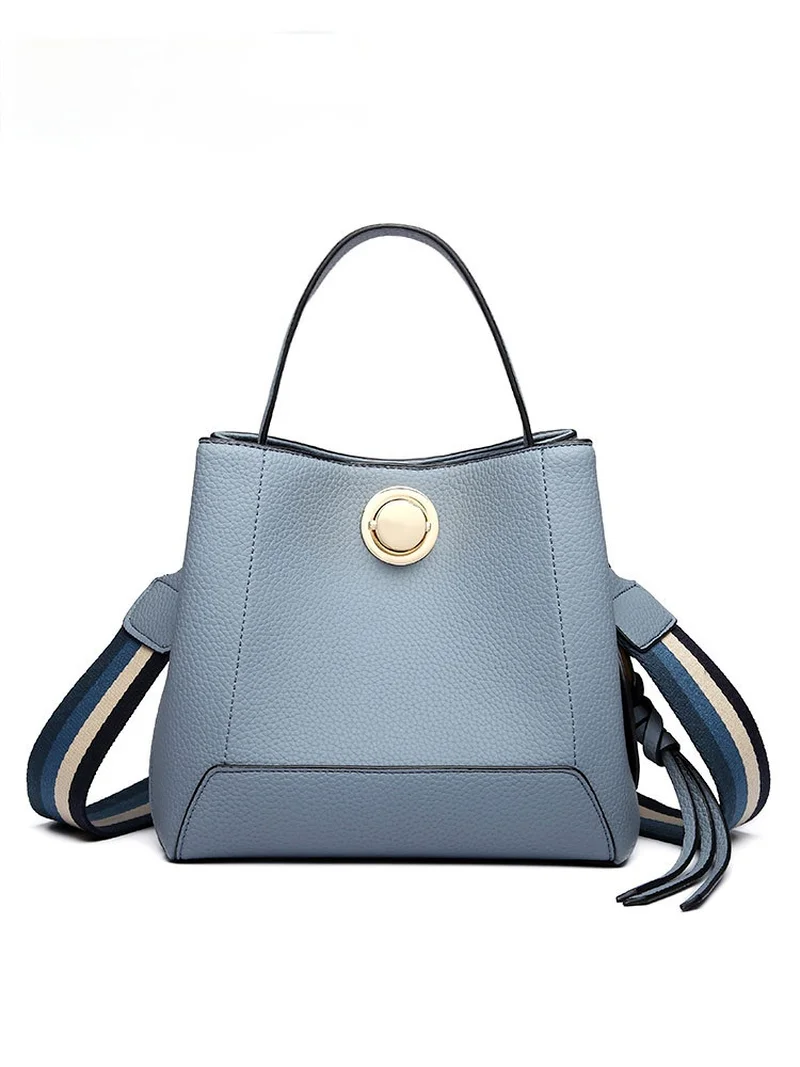 

2021 new Korean style luxury messenger handbag female bag fashion wide shoulder strap shoulder bag bucket bag