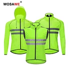 Мотоциклетная куртка WOSAWE, светоотражающий жилет с капюшоном для мужчин, ветрозащитная и водонепроницаемая куртка для мотокросса, зеленая куртка