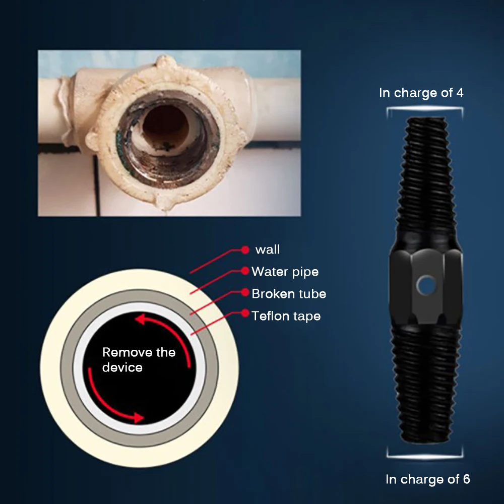 Экстрактор сломанных винтов для труб устройство извлечения зеркальных болтов 1/2