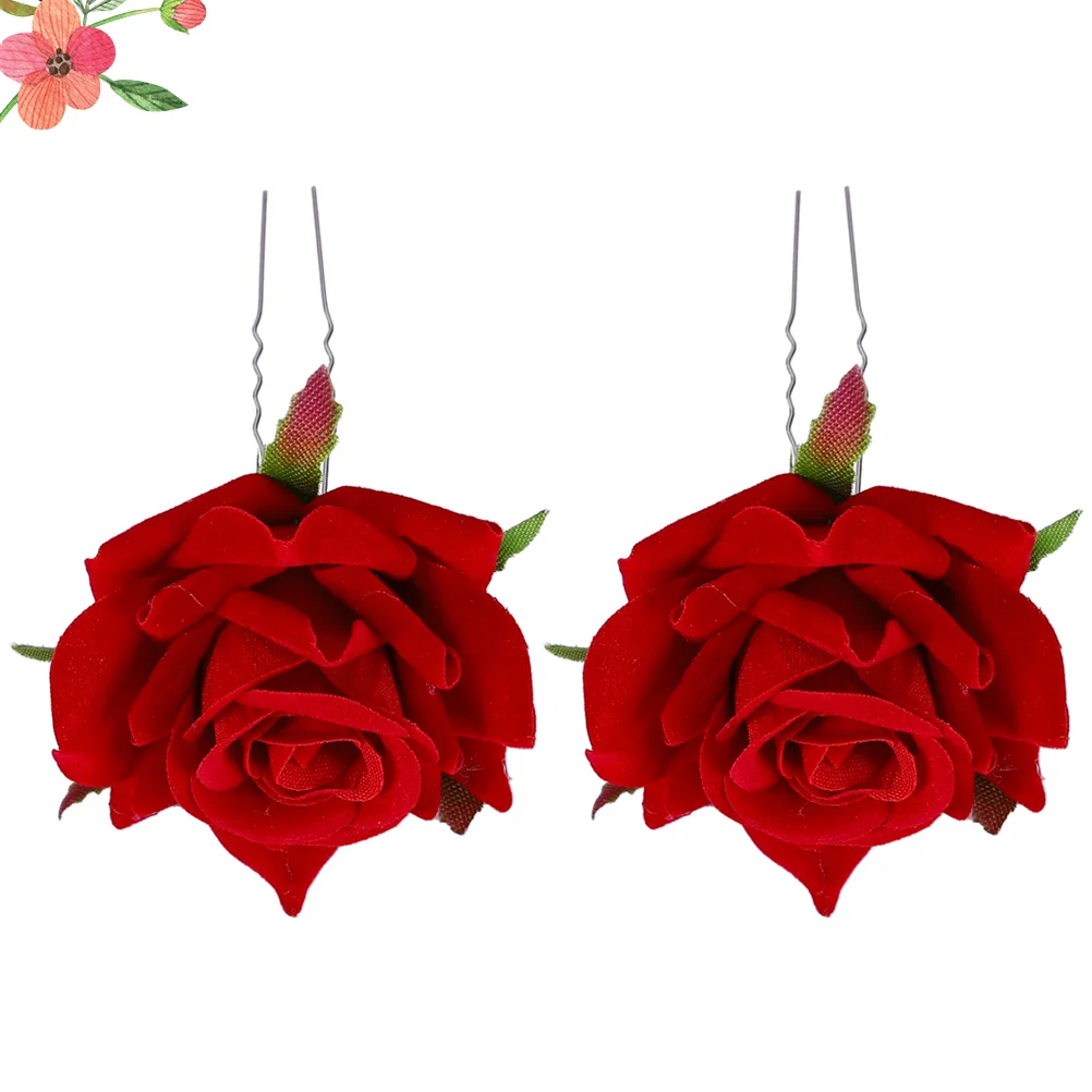 

Искусственная Роза, модный головной убор, женский головной убор для невесты, 4 шт. (красный)