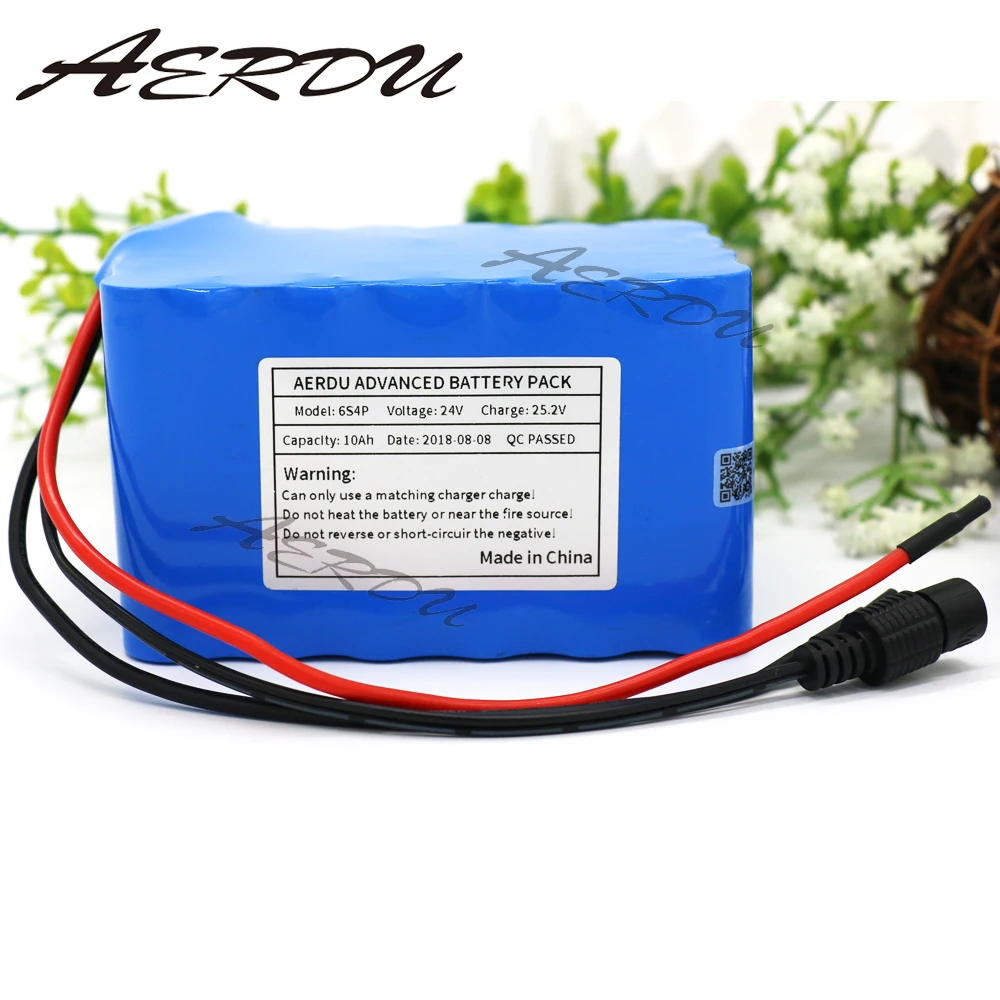 Aerdu 6S4P 24V 10Ah 25,2 V литий-ионная аккумуляторная батарея литий-полимерные аккумуляторные батареи с длительным сроком службы мотор велосипеда, фара для электровелосипеда в скутер высокой мощности с BMS