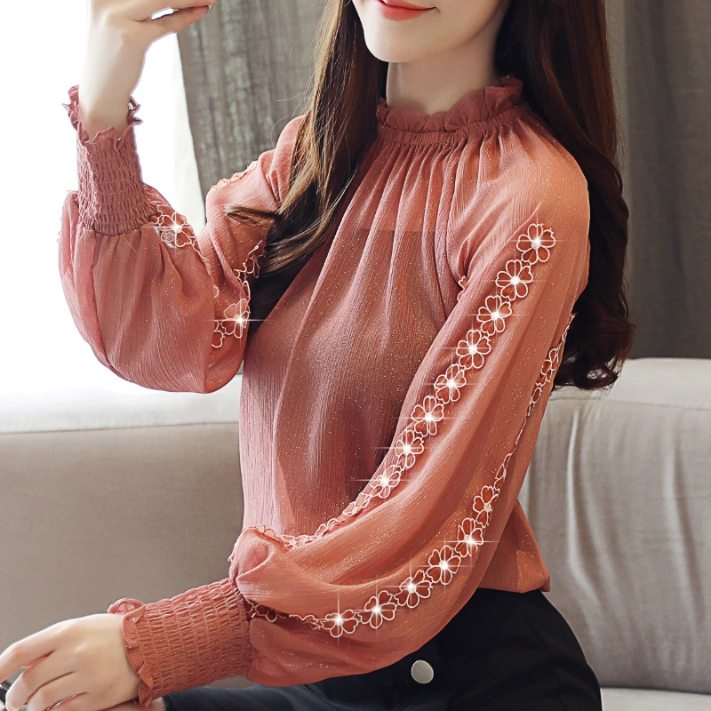 

Модные женские блузки 2021 женская одежда блузки с длинным рукавом Повседневная шифоновая блузка женские рубашки женские топы и блузки