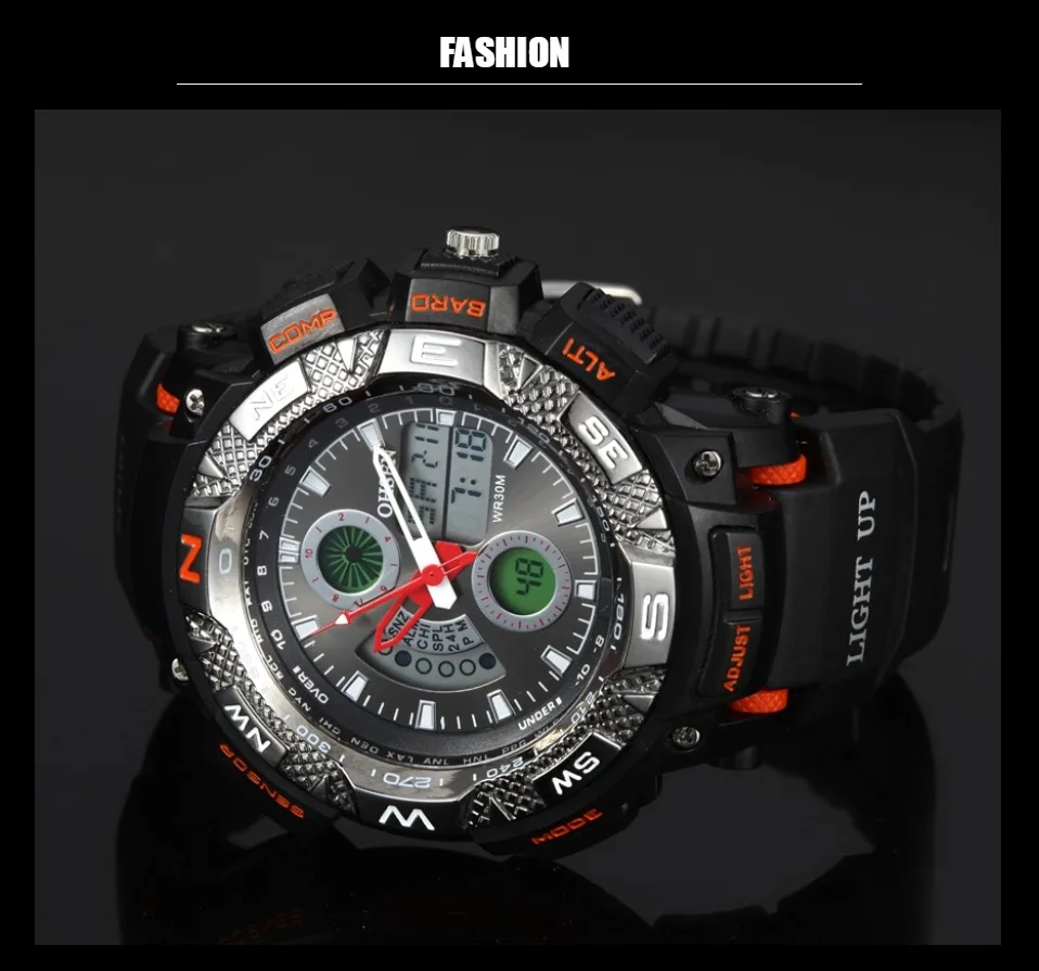 Часы наручные OHSEN Мужские кварцевые цифровые спортивные водонепроницаемые с