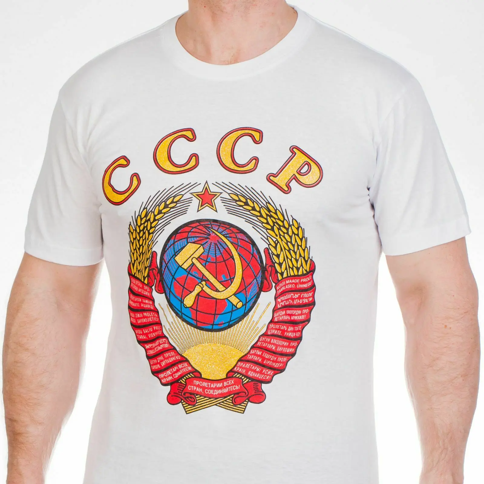 

Men t-shirt with Russian USSR T-Shirts russia putin military cult Soviet Union oversized t shirt