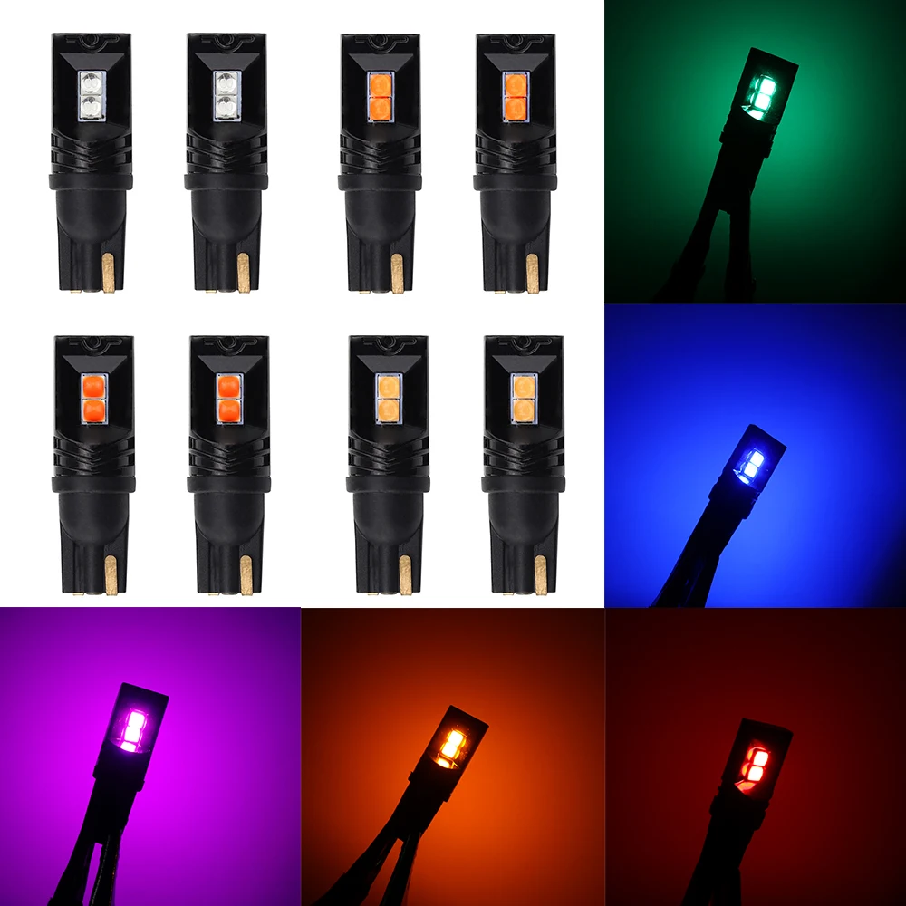 Новый цветной 3030 4SMD W5W светодиодный автомобильный противотуманный светильник