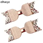 2 шт.лот, новые милые заколки для волос с блестящим бантом, кожаные заколки для волос с бантом, женские заколки, блестящие изысканные аксессуары для волос для девочек