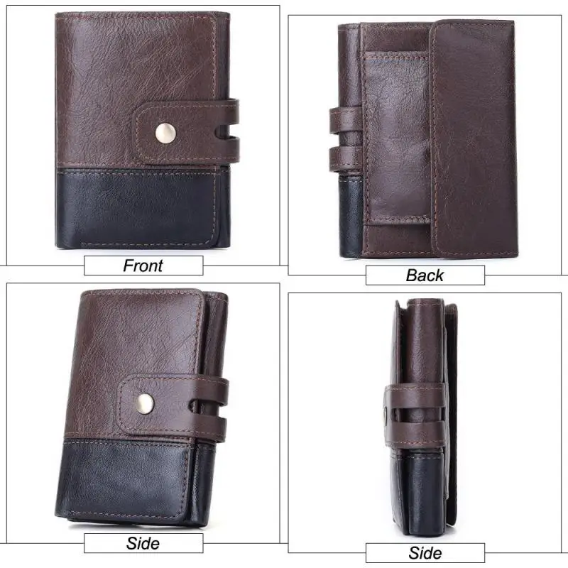

YourSeason 2021 Men Tri-fold Short Business Wallet Card Holder Man Casual Soft Cowhide Purse Genuine Leather