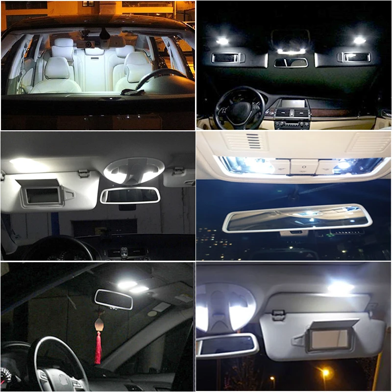 

4x Canbus 28mm 29mm 6614F/6641/6614/F30-WHP/TS-14V1CP LED Interior Bulbs Car Interior Sun Visor Vanity Light DC 12V 5 colors