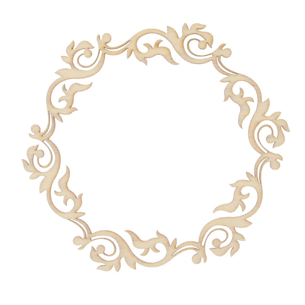 12 шт Необработанные Цветочные венки деревянные вырезанные кусочки Подарочные