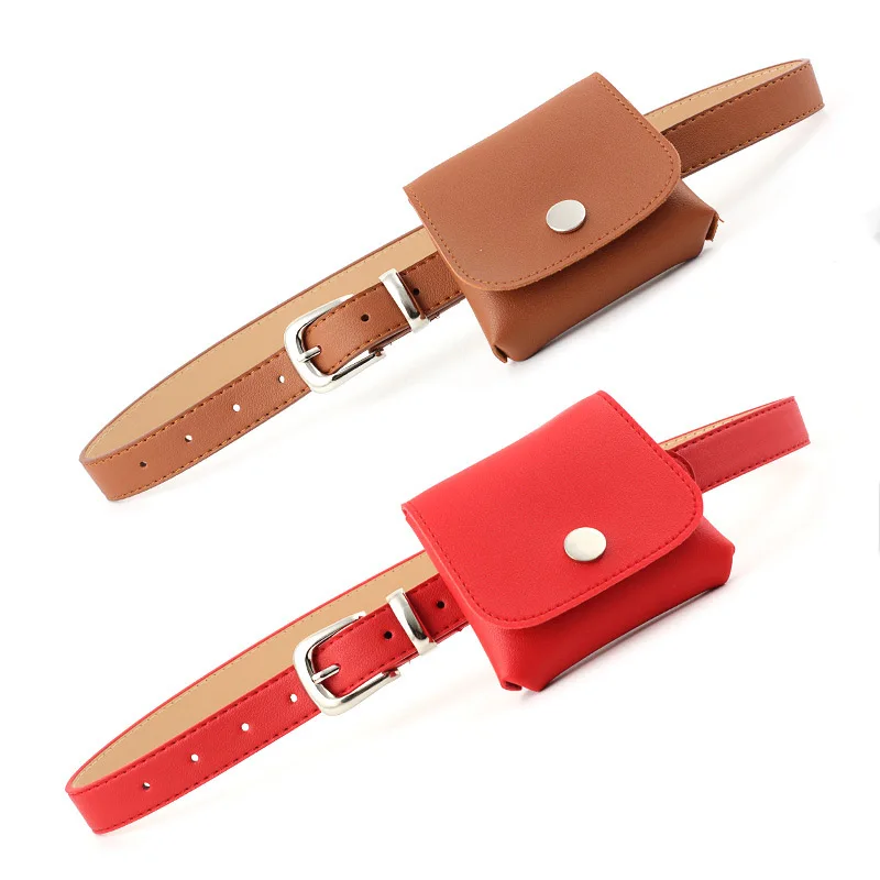 Women's Practical Faux Leather Belt Ladies Fashion Dress Decorative Waistbelt Detachable Mobile Phone Bag | Аксессуары для