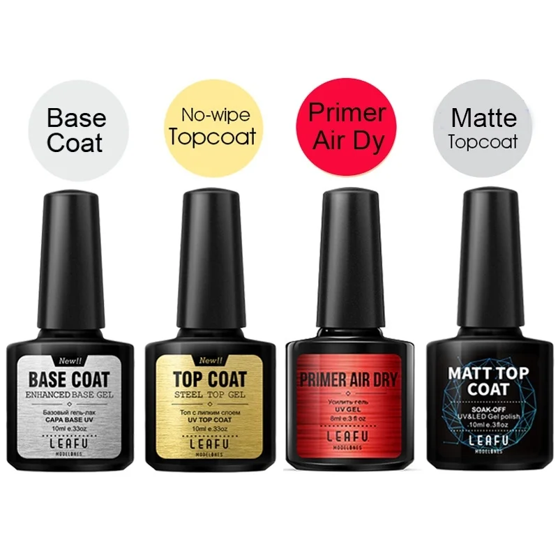 Modelones 4 шт./лот Матовый верх матовый эффект впитывается базовый топ покрытие для