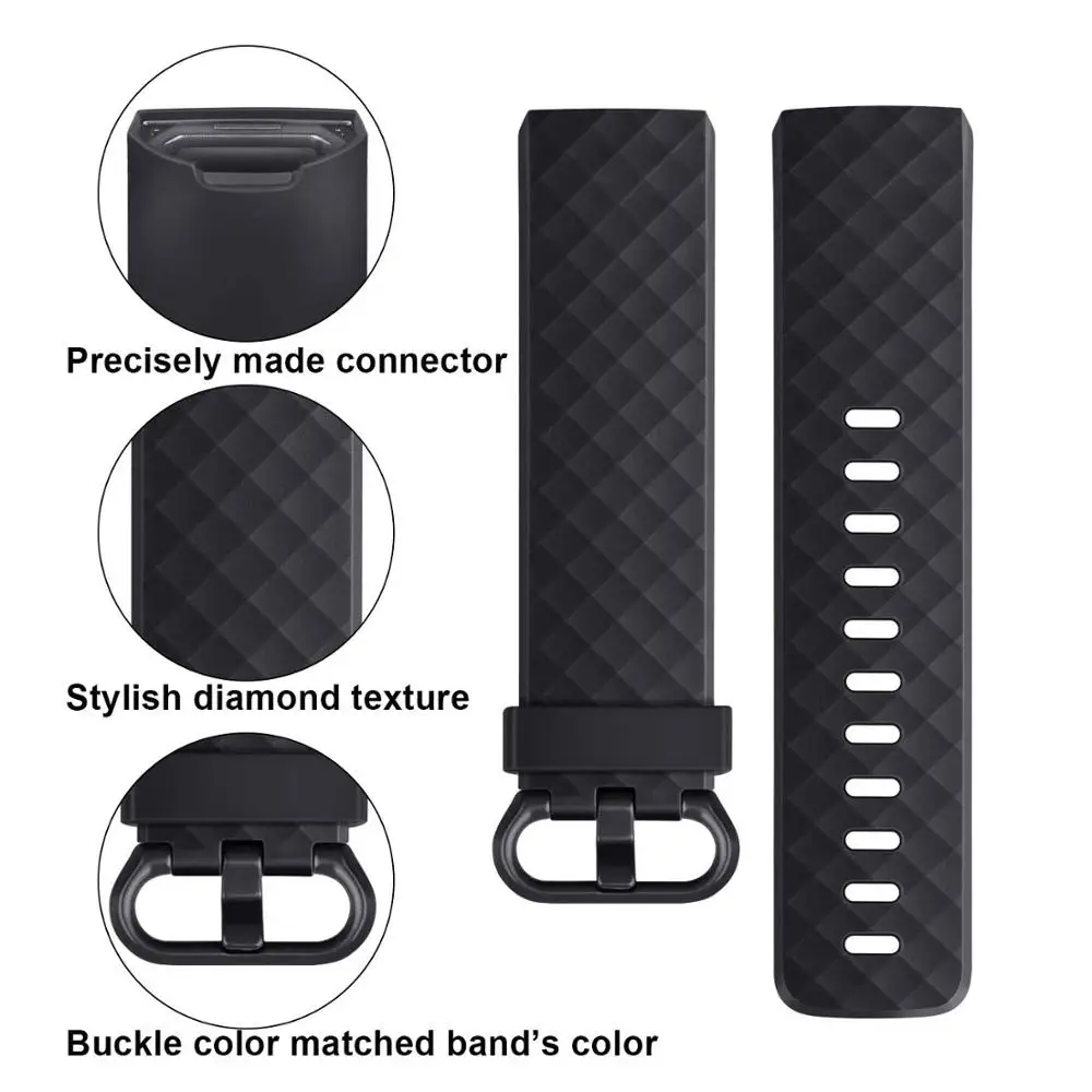 Ремешок силиконовый для Fitbit Charge 3 SE сменный Браслет смарт-часов 4/3SE спортивный