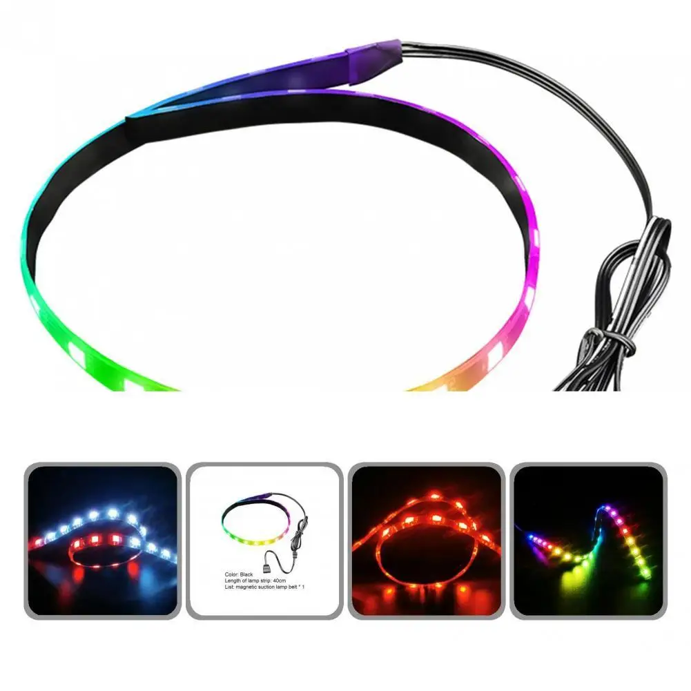 

Мягкая Светодиодная лента COOLMOON, изящная LED полоска высокой яркости 40 см, 4 контакта, изменение цвета RGB