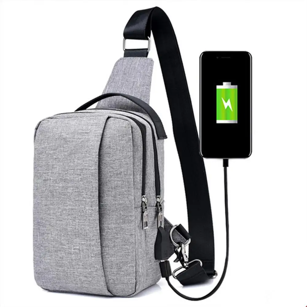 Повседневная мужская большая Вместительная деловая дорожная USB сумка через