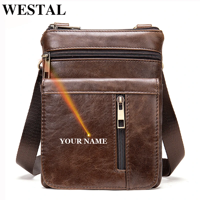 Сумка на плечо WESTAL мужская из натуральной кожи миниатюрная дизайнерская сумочка