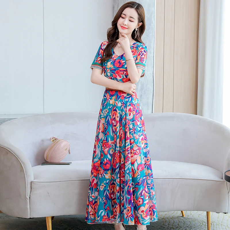 Новые богемные летние платья Элегантное шифоновое пляжное платье размера плюс