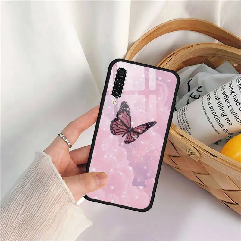 

Beauty Butterfly Phone Case Phone Case Tempered glass For Samsung S10 S20 plus Ultra E note8 note9 note10 pro