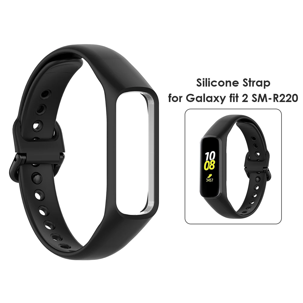 

Ремешок для наручных часов внешней отделки Запчасти для Samsung Galaxy Fit 2 SM-R220 ремешок чистого силикона сменный ремешок для часов